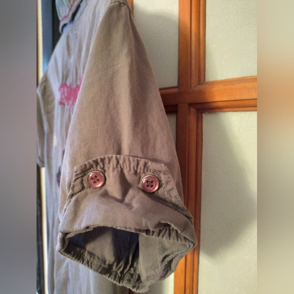 Women's Jrs 90s Y2K Snap Front Shirt Sz M By Witness, Embroidered Distressed - Picture 4 of 10